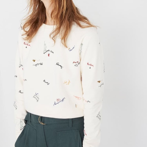 Madewell Tops - New Madewell Embroidered Shrunken Sweatshirt